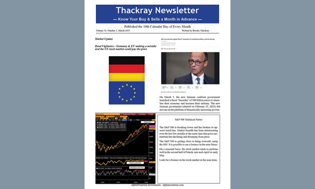 Thackray’s Newsletter 2025 March